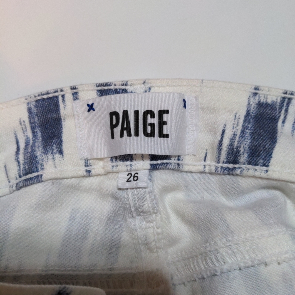 Paige Verdugo Ultra Skinny Jeans Women Sz 26 White Blue Stretch Coastal Cowgirl - Picture 13 of 13